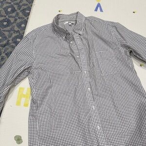 Uniqlo Men's Black and White Checkered Shirt